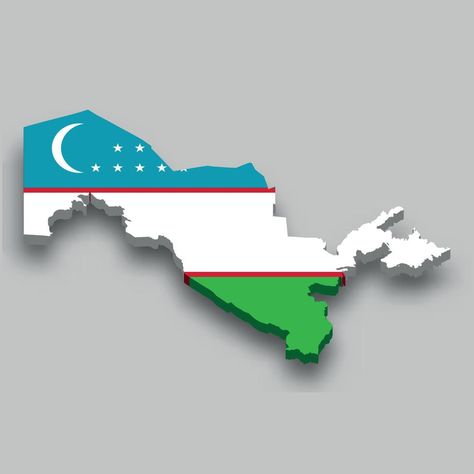 Flag Uzbekistan, Uzbekistan Map, Uzbekistan Flag, Isometric Map, 3d Isometric, Overlays Instagram, Country Humans, Flags Of The World, National Flag