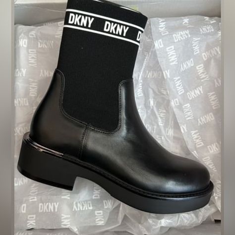 New In Box Dkny Boots Size 38 Eur , 7.5 Us Dkny Boots, Dkny Shoes, Bootie Boots, Ankle Boots, Size 7, Boots, Women Shopping, Black, Color