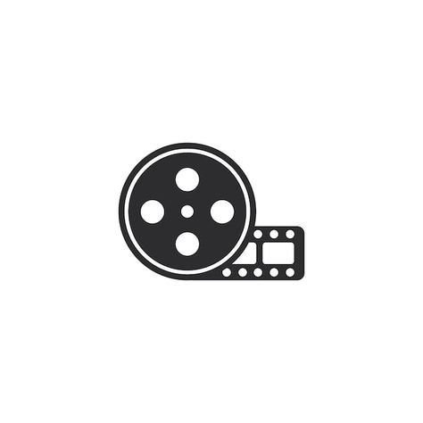 Film roll logo vector black cinema and m... | Premium Vector #Freepik #vector #movie-camera #film-logo #movie-logo #cinema-camera Movie Logo Film, Folder Logo, Freelance Branding, Cinema Logo, Roll Logo, Cinema Icon, Logo Film, Production Logo, Illustrator Ideas