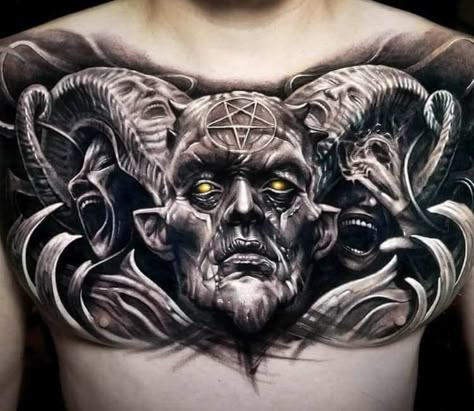 Tattoo photo - Devil tattoo by Arlo Tattoos Arlo Tattoo, Jail Tattoos, Satanic Tattoos, Evil Tattoo, Skull Realistic, Skull Sleeve Tattoos, Evil Tattoos, Devil Tattoo, Demon Tattoo