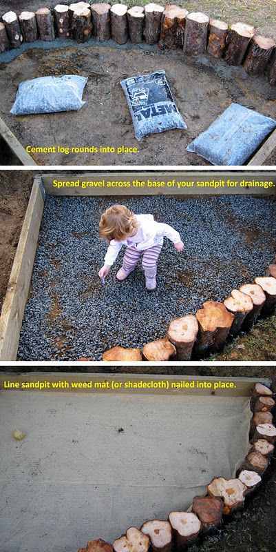 to do: make a sand pit. I would say this is for the kids and grands, but it would really be for me to play in too! Sand Boxes, Outdoor Play Space, Outdoor Play Spaces, Sand Pit, Outdoor Play Areas, Kids Sand, Kids Outdoor Play, Outdoor Play Area, Natural Playground