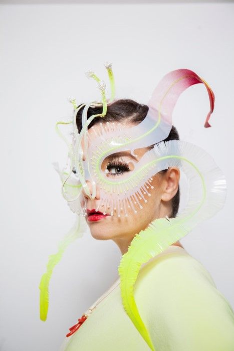 http://www.dazeddigital.com/fashion/article/38197/1/meet-the-man-behind-bjorks-out-of-this-world-masks-james-merry-utopia Pola Rok, Fashion Mask, Kesha, Plant Illustration, Pics Art, Beauty Videos, Mask Design, Headdress, Wearable Art