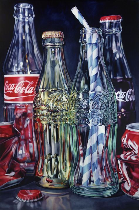 Kate Brinkworth | Red Tops Kate Brinkworth, Always Coca Cola, Reflection Art, Ap Studio Art, Food Painting, Red Tops, Coke Bottle, Realistic Paintings, Gcse Art