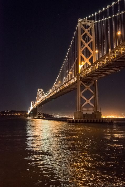 Bay Bridge - San Francisco Bay Area Bay Area Wallpaper, Bay Bridge San Francisco Night, The Bay Area Aesthetic, San Fransico Bridge, Bay Area Tattoos, Bay Area Aesthetic, Calm Images, San Francisco Wallpaper, Pure Photography