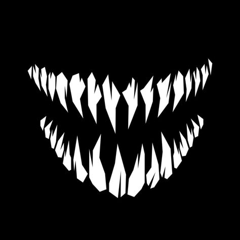 Monster Teeth Drawing, Scary Teeth Drawing, Teeth With Fangs, Fangs Drawings, Fangs Tattoo, Demon Teeth, Fangs Art, Horror Silhouette, Teeth Monster