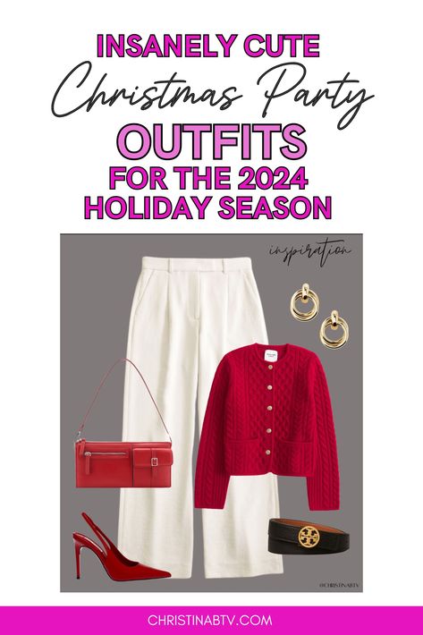 Looking for the best Christmas Outfit to wear this season? Discover trendy and chic looks that blend Women's Fashion with festive style. Whether you need a Holiday Party Outfit or a cozy but stylish ensemble for family gatherings, these outfit ideas will help you stay fashionable all season long. White Pants Christmas Outfit, Christmas Outfit Ideas For Women Winter, Christmas Day Outfit Ideas, Christmas Day Outfit Women, Casual Christmas Outfits For Women, Cute Christmas Party Outfits, Simple Christmas Outfits, Chic Christmas Outfit, Holiday Party Outfit Casual