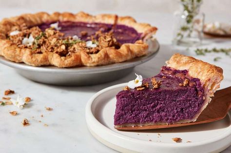 Purple Sweet Potato Pie | King Arthur Baking Purple Sweet Potato Pie, Potato Pie Recipe, Sweet Potato Pies Recipes, Purple Sweet Potato, King Arthur Baking, Cake Mug, Purple Sweet Potatoes, Homemade Marshmallows, Potato Pie