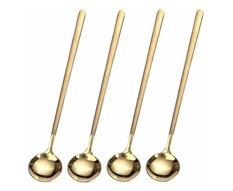 Premium Material - These Stirring Spoons are made of food grade 304 stainless steel. And these Coffee Spoons are mirror polished, the edges are smooth and burr-free, and will not hurt your hands and mouth. Gold Spoon, Coffee Spoons, Tea Spoons, Ice Tea, Coffee Station, Coffee Spoon, Kitchen Collection, Spoon Set, Food Service Equipment