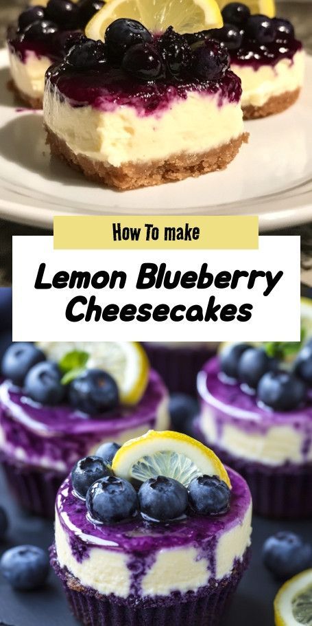 Discover the perfect blend of zesty lemon and sweet blueberries with these mini cheesecakes topped with crunchy streusel! Ideal for a cozy evening, these delightful desserts are easy to make, only take 45 minutes, and are sure to impress your family and friends. Enjoy a burst of flavor in every bite! #LemonBlueberryCheesecakes #MiniDesserts #FallBaking Blueberry Topping For Cheesecake, Creamy Cheesecake Recipes, Classic New York Cheesecake, Unique Dessert Ideas, Simple Weeknight Meals, Lemon Blueberry Cheesecake, Quick Breakfasts, Blueberry Topping, Recipes For Cookies