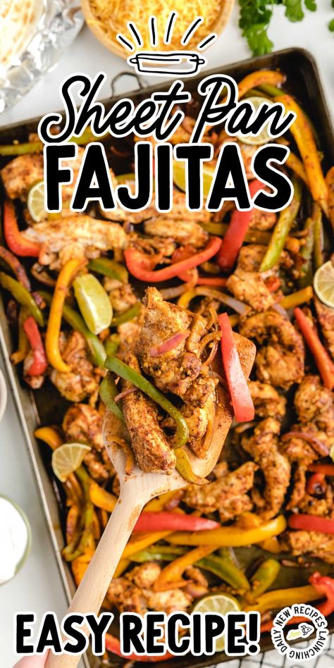 Sheet Pan Fajitas, Pan Fajitas, Chicken Sheet Pan, Sheet Pan Meals Chicken, Easy Sheet Pan Dinners, Chicken Fajita Recipe, Pan Chicken Fajitas, Sheet Pan Dinners Recipes, Fajita Recipe