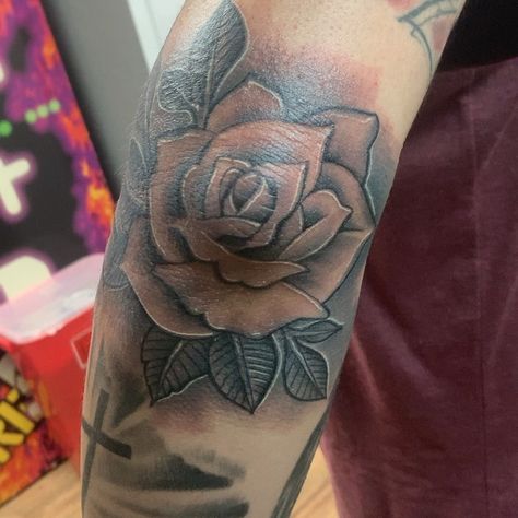 Rose Elbow Tattoo Mens, Cool Elbow Tattoos For Guys, Rose On Elbow Tattoo, Rose Elbow Tattoos For Women, Rose Tattoo On Elbow, Elbow Rose Tattoo, Elbow Tattoo Men, Rose Elbow Tattoo, Books For September