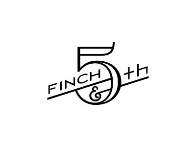 Nice angled type with larger form as an anchor. Finch & Fifth logo. Inspiration Typographie, Beautiful Logos Design, Typography Branding, Logo Number, Typography Graphic, Up North, Typography Letters, Typography Inspiration, Typography Logo