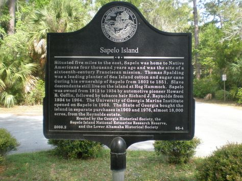 Sapelo Island Historical marker, Thomas Spalding Sapelo Island Georgia, Georgia History, St Simons, St Simons Island, Sea Island, Georgia, Markers, History