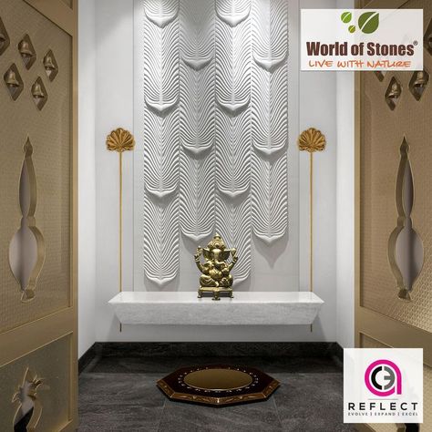 White Marble Wall Covering Mandir Designs, Cnc Programming, Mandir Design, Temple Design For Home, Wall Panel Design, Pooja Room Door Design, Pooja Room Design, Room Door Design, Puja Room