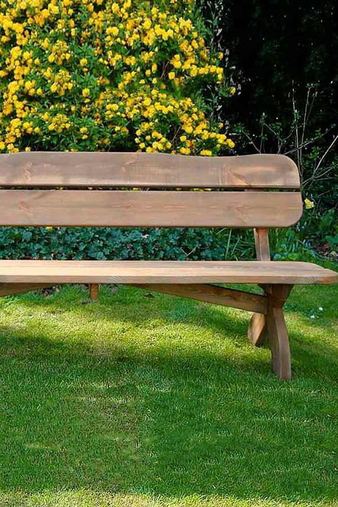 Another wooden bench which is ideal for spending some time outdoors enjoying warm days and beauty of your garden 🌿 Backyard Benches, Wooden Garden Seats, Gardening Table, Wooden Garden Benches, Space Project, Furniture Design Inspiration, Garden Inspo, Garden Seating, Wooden Bench