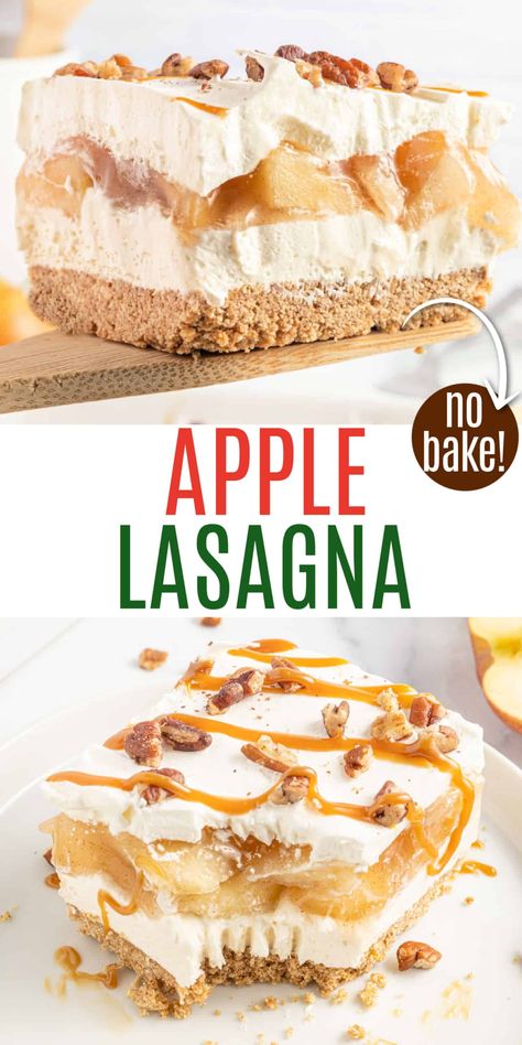 Apple Pie Lasagna Recipe, Lucky Leaf Apple Pie Filling Recipes, Dessert With Gram Crackers, Semi Homemade Desserts Easy, Recipes For Thanksgiving Dinner Desserts, Apple Delight Recipe, Apple Pie Filling Cream Cheese Desserts, Apple Casserole Dessert, Apple Desserts Using Apple Pie Filling