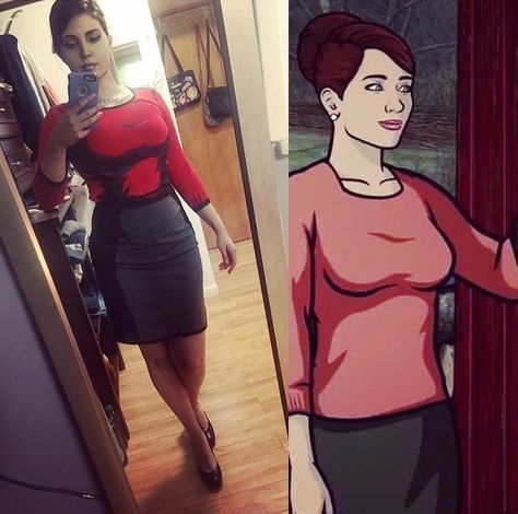 Cheryl Tunt Cheryl Tunt, Archer Cartoon, Archer Fx, Archer Costume, Gamer Girl Outfit, Cell Shading, Black Cosplayers, Cartoon Makeup, Art Costume