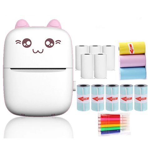 Meow Mini Label Printer Thermal Portable Printers Stickers Paper Inkless Wireless Impresora Portátil 200dpi Android IOS 57mm New - AliExpress 7 Label Printing Machine, Diy Pocket, Sticker Printer, Portable Printer, Mini Printer, Label Printer, Office Home, Ebay Seller, Printed Paper