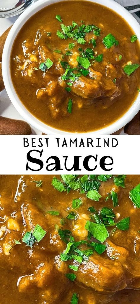 Trinidadian Tamarind Sauce, Tamarind Sauce Recipe Trinidad, Tamarind Sauce Recipe, Tamarind Dressing, Asian Cusine, Authentic Spanish Recipes, Tamarind Recipes, Food Sauces, Jerk Marinade