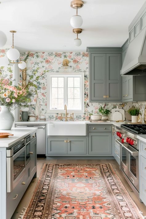 Kitchen with brick