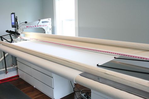 Diy Long Arm Quilting Frame, Quilting Machine Frame, Diy Quilting Frame, Easy Quilting Techniques, Longarm Quilting Tutorials, Tin Lizzie, Quilting Business, Long Arm Quilting, Free Motion Quilting Patterns