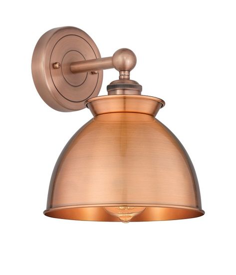 Edison One Light Wall Sconce in Antique Copper (405|616-1W-AC-M14-AC) Antique Brass Sconces, Unique Ceiling Fans, Copper Wall, Copper Material, Copper Finish, Light Sconces, Garden Lamps, Light Wall, Lamps Plus