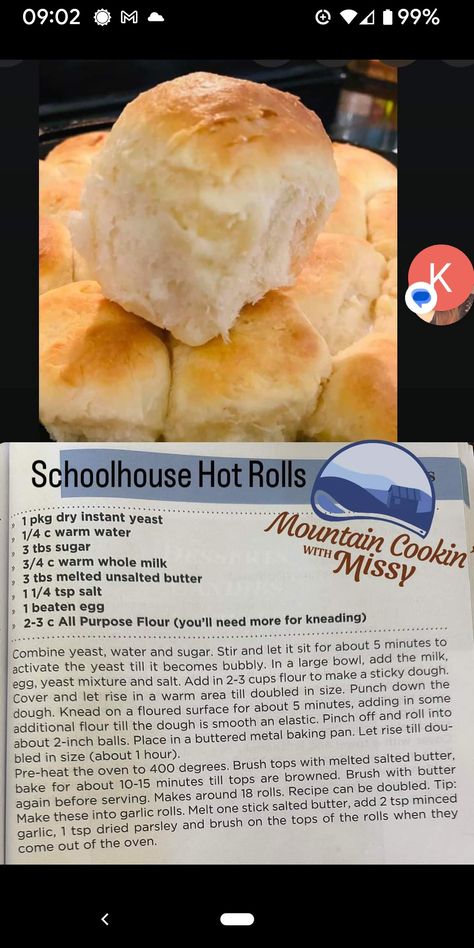 School Yeast Rolls Recipe, Hot Rolls, Yeast Rolls Recipe, Homemade Bread Recipes Easy, Homemade Rolls, Homemade Bread Easy, Biscuit Bread, Homemade Dinner Rolls, Best Bread Recipe