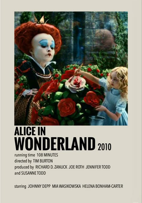 Movie Cards Ideas, Whimsical Movies, Aesthetic Movie Posters, Alice In Wonderland 2010, Questioning Reality, Indie Movie Posters, Disney Movie Posters, Iconic Movie Posters, Movie Card