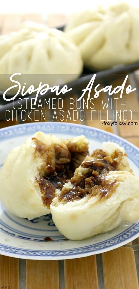 Siopao Asado Recipe, Chicken Asado, Siopao Recipe, Sweet And Savory Chicken, Phillipino Food, Easy Filipino Recipes, Meat Bun, Filipino Snacks, Filipino Food Dessert