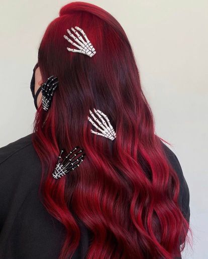 Halloween Hair Color, Blood Red Hair, Hair Coloring Accessories, Hair Color Removers, Red Hair Trends, Hair Dye Removal, Crazy Color, Dramatic Hair, Chestnut Hair Color