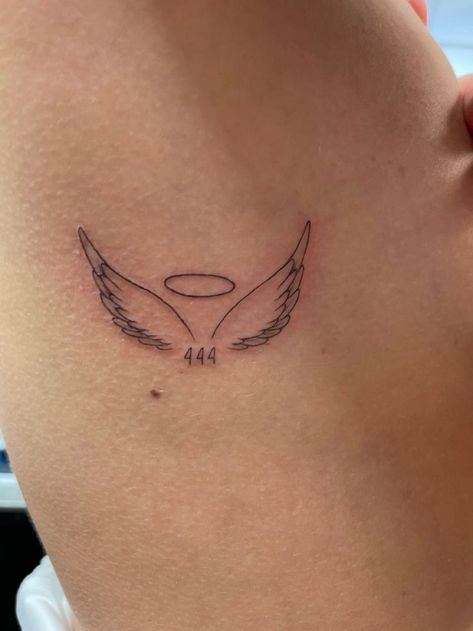 These Are My Wings Tattoo, 444 Tattoo With Angel, 222 Angel Wing Tattoo, 444 Small Tattoo Ideas, 222 With Angel Wings Tattoo, Number With Angel Wings Tattoo, 444 Tattoo Angel Wings, 444 Wings Tattoo, 444 Angel Tattoo Ideas