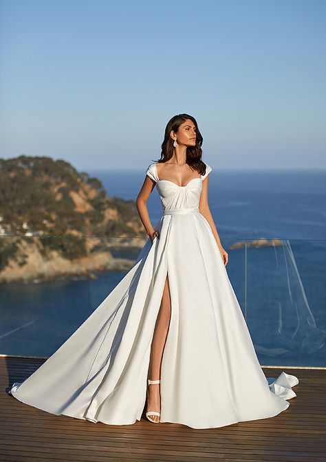 Pronovias Dresses, Wedding Dress Crafts, Wedding Dress Gallery, Pronovias Wedding Dress, Couture Wedding Gowns, Dream Wedding Ideas Dresses, Princess Wedding Dress, Satin Wedding Dress, Princess Bride