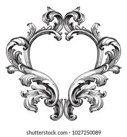 Carving Tattoo, Motif Arabesque, Baroque Frame, Filigree Tattoo, Framed Tattoo, Baroque Decor, Image Vintage, Baroque Frames, Ornament Drawing