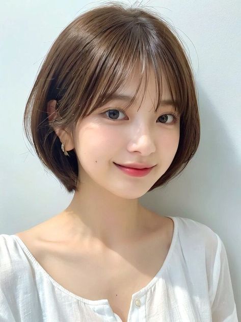 Asian Short Hair Straight, Kpop Short Hair, Japanese Short Hair, Dyeing Hair, Short Haircuts With Bangs, Thick Hair Cuts, Layered Haircuts For Medium Hair, Asian Short Hair, Hairstyles For Layered Hair