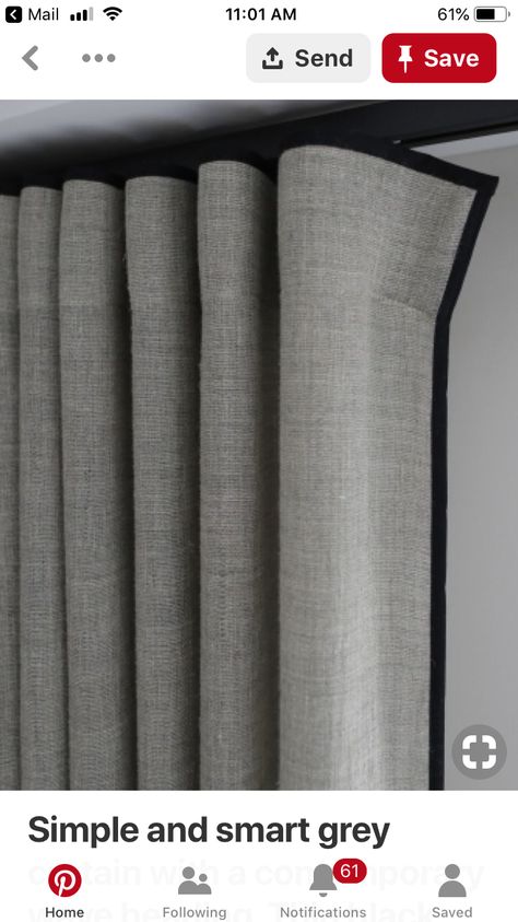 Cortina Wave, Ripplefold Curtains, Ripplefold Draperies, Drapery Styles, Curtain Styles, Curtains And Draperies, Types Of Curtains, Trendy Living Rooms, Grey Curtains