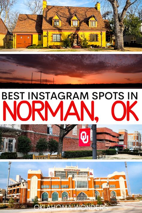 Going to explore Norman, Oklahoma? Norman is full of hidden gems and amazing photography locations you wouldn’t think of. From the beautiful parks to local cafes and the new artwork, here are all the best photography locations in Norman and my top Norman Instagram spots. Norman Oklahoma | Norman photos | Norman photography | Norman pictures | Instagrammable Places in Norman | Norman photography locations | Norman Instagram | Norman Instagram Ideas and tips | University of Oklahoma photo spots Oklahoma Vacation, Oklahoma State Parks, Oklahoma Photography, Usa Travel Map, Oklahoma Travel, Norman Oklahoma, Beautiful Parks, Instagram Places, College Ideas