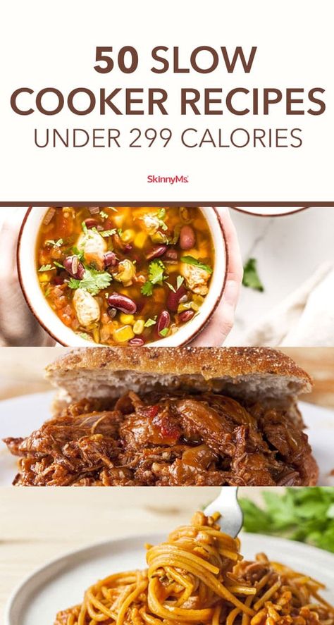 50 Slow Cooker Recipes Under 300 Calories Low Calorie Dinner Recipes For Two, Crockpot Low Calorie Recipes, Simple Low Calorie Meals, Low Calorie Recipes Crockpot, Low Calorie Slow Cooker Recipes, Low Calorie Chicken Recipes, Recipes Under 300 Calories, Low Calorie Recipes Snacks, Low Calorie Recipes Easy