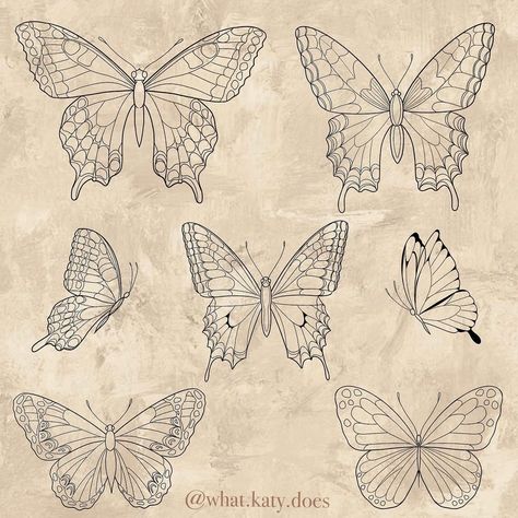 Butterfly Drawing Vintage, Butterfly Flash Sheet, Butterfly Flash Tattoo, Butterfly Flash, Butterfly Drawings, Simple Butterfly Tattoo, Butterfly Tattoo Stencil, Etching Tattoo, Wrist Tattoo Designs