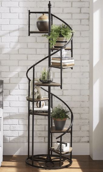 Steel Shelving Unit, Wire Shelving Units, Steel Shelving, Black Steel Frame, Spiral Staircase, Display Shelf, Decoration Inspiration, Staircase Design, Furniture Outlet Stores