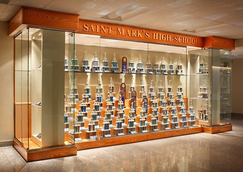 Trophy Display Ideas Shelves, School Display Case Ideas, School Display Case, School Atrium, Trophy Display Ideas, School Trophy, Trophy Display Shelves, Display Case Ideas, School Lobby