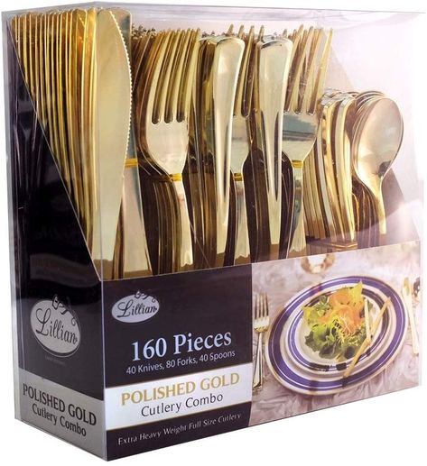 Gold Plastic Silverware, Gold Plastic Plates, Gold Silverware, Disposable Cutlery, Plastic Silverware, Gold Cutlery, Plastic Cutlery, Plastic Spoons, Disposable Plates