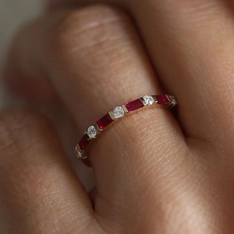 Ruby – FERKOS FJ Ruby And Diamond Ring Band, Stackable Wedding Rings, Stackable Wedding Ring, Ruby Band Ring, Ruby Wedding Band, College Rings, Stackable Rings Wedding, Ruby Bands, Ruby Ring Gold