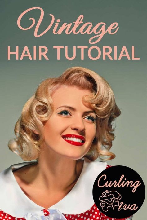 Wondering how to get vintage curls? This hair tutorial shows you how using hot rollers, curling iron and wand, and even a flat iron! We also recommend the best curling iron for vintage curls. Vintage Hair Tutorial, Pin Curl Hair, Using Hot Rollers, Pin Up Curls, Roller Curls, Good Curling Irons, Hair Doo, Vintage Hairstyles Tutorial, 1950s Hairstyles