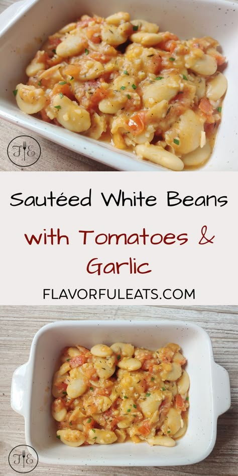 White beans sautéed with fresh garlic, herbs, and ripe tomatoes is a flavorful, healthy side dish that perfectly complements your favorite protein. Sautéed White Beans with Tomatoes & Garlic is Mediterranean Diet-friendly and ready in under 20 minutes! Healthy Side Dish, Healthy Side, Ripe Tomatoes, Recipe Roundup, White Bean, Healthy Side Dishes, Fresh Garlic, Bean Recipes, White Beans