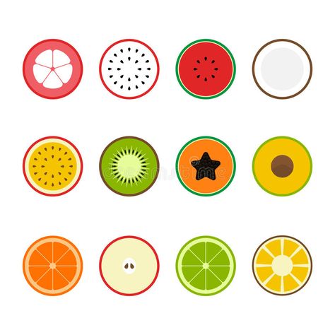 Fruit icon set flat design vector illustration vector illustration Fruit Logo Design Ideas, Wallpaper Ramadhan, Fruit Logo Design, Still Life Sketch, Fruit Logo, Fruit Icons, Fruit Vector, Geometric Design Art, Graphic Style