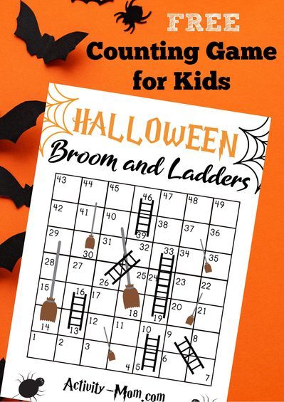 Free Halloween Games, Halloween Party Games For Kids, Halloween Board Game, Halloween Math Games, Counting Board, Halloween Counting, Halloween Brooms, Halloween Math Activities, Kindergarten Math Games