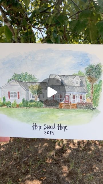 DriftwoodandDoodles on Instagram: "“Home is the nicest word there is”
 Laura Ingalls Wilder 

#watercolorpainting #houseportraits" Watercolor House, Watercolor House Portrait, Laura Ingalls Wilder, Laura Ingalls, House Portraits, Realtor Gifts, Custom Watercolor, Special Places, Cool Words