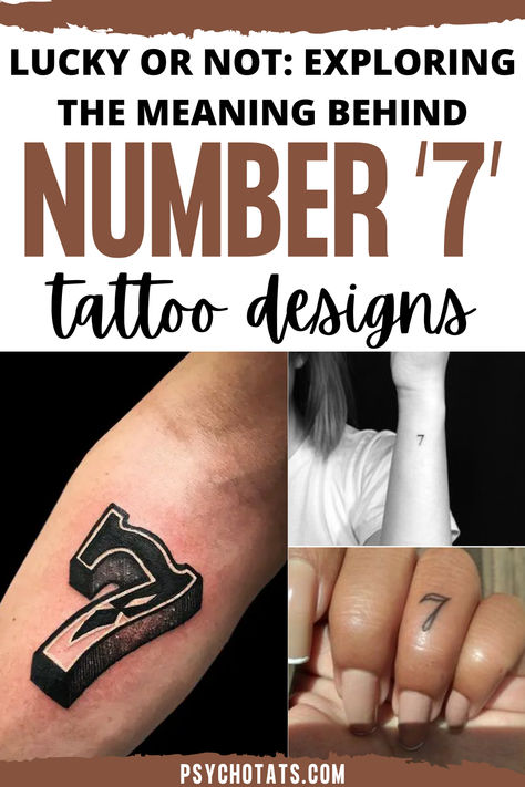 lucky or not the meaning behind the design of a number 7 tattoo Lucky 7 Tattoo Design, Number Seven Tattoo, Number 7 Tattoo, Lucky 7 Tattoo, Seven Tattoo, Sparta Tattoo, 7 Tattoo, Number Seven, Number Tattoo