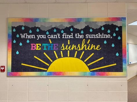 Inspiring Boards Ideas, Post It Bulletin Board, Simple Bulletin Board Ideas Teachers, Inspiring Bulletin Board Ideas, Teacher Wall Decor Bulletin Boards, Team Bulletin Board Ideas Offices, Be The Sunshine Bulletin Board, Sunrise Bulletin Board, Motivation Bulletin Board Ideas