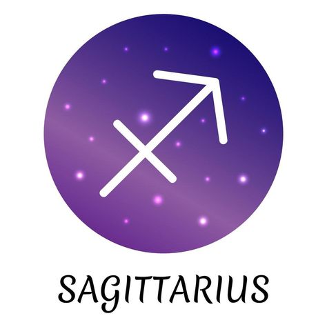 Zodiac sign Sagittarius isolated. Vector icon. Zodiac symbol with starry gradient design. Astrological element Astrological Elements, Zodiac Sign Sagittarius, Sagittarius Sign, Zodiac Signs Sagittarius, Telegram Logo, Gradient Design, Zodiac Symbols, Learn English, Vector Icons